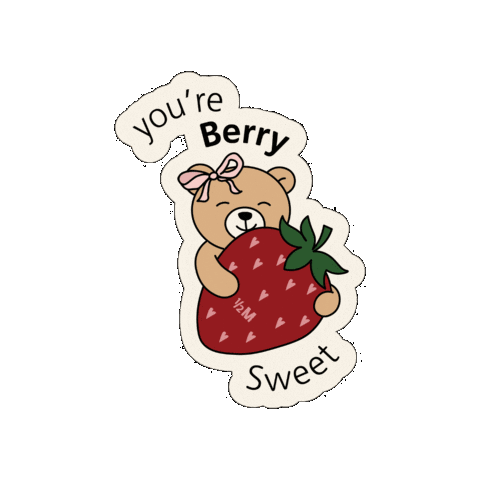 Bear Strawberry Sticker by Half Million