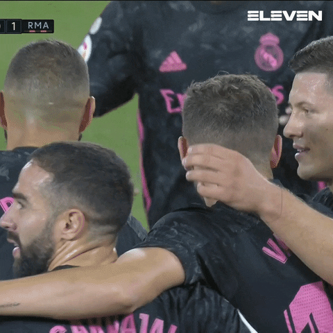Real Madrid Hug GIF by ElevenSportsBE