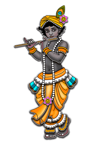 Hare Krishna Flute Sticker