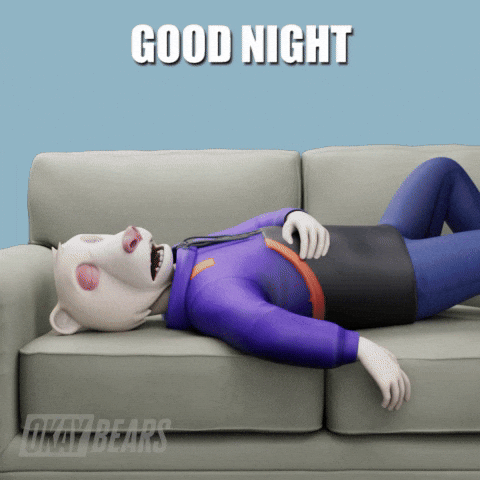 Tired Good Night GIF by Okay Bears