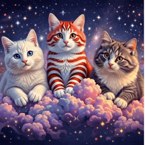 Kneading Three Kittens GIF