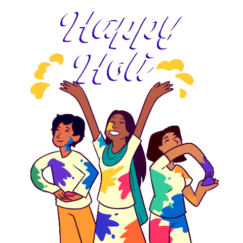 Holi Festival Spring Sticker by Hello All for iOS & Android | GIPHY