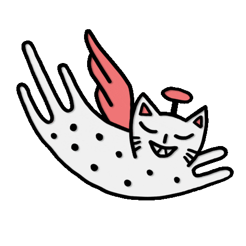 Kitty Angel Sticker by Mary Delioussina