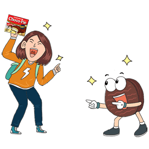 Chocolate Korea Sticker by Delfi Orion Chocopie