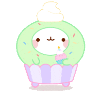 cumple ice cream Sticker by Molang.Official