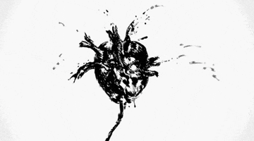 black and white heart GIF