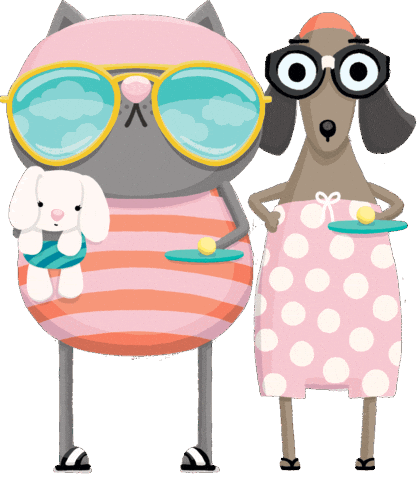 Cat Dog Sticker by Robin Rosenthal