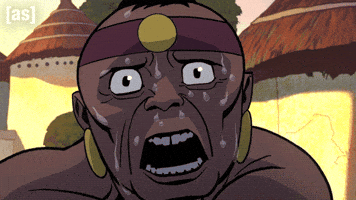 Scared Sweat GIF by Adult Swim