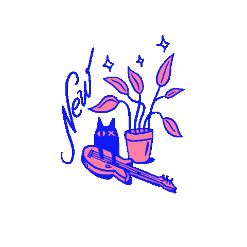 Cat Flower Sticker