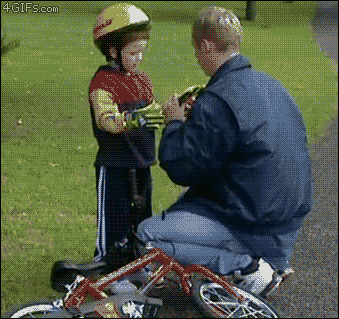 fail kid bike dad ride GIF