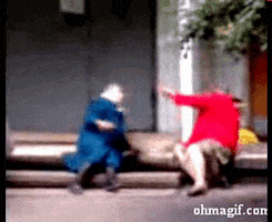 old lady fighting GIF