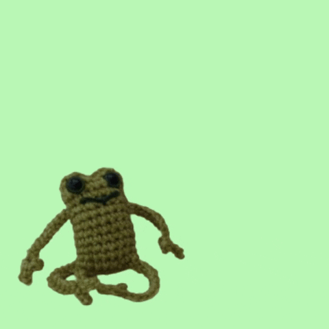 Frog Crochet GIF by TeaCosyFolk