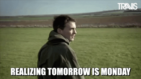 Just a friendly reminder tomorrow is Monday. on Make a GIF