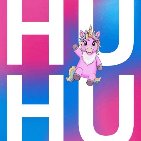 Unicorn Hello GIF by HUisHU