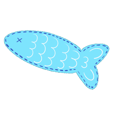 Blue Fish Swimming Sticker