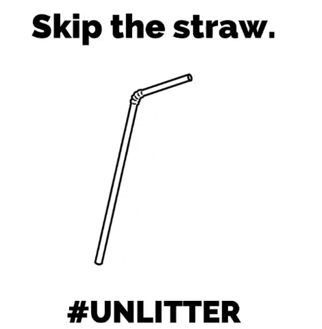 UNLITTER plastic skip straw litter GIF