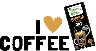 Oat Milk I Love Coffee Sticker by Earth's Own