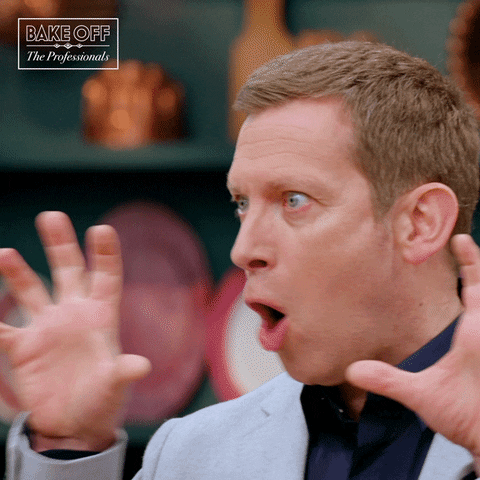 Scared Bake Off GIF by The Great British Bake Off