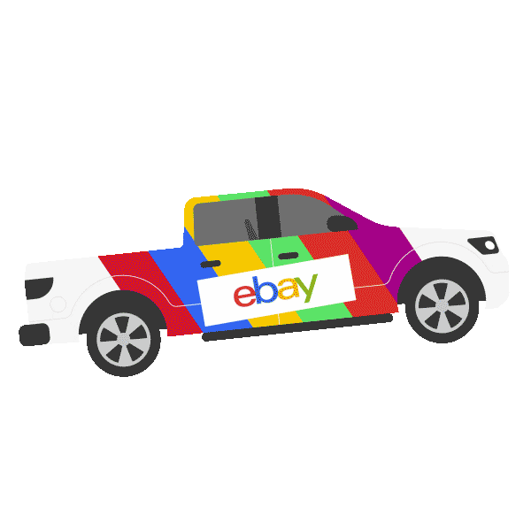 Car Driving Sticker by eBay