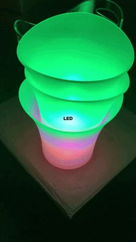 Led Color Changing Round Plastic Ice Bucket GIF
