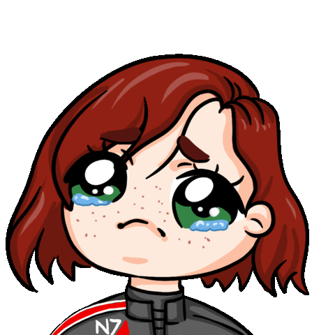 Sad Commander Shepard Sticker by Mass Effect