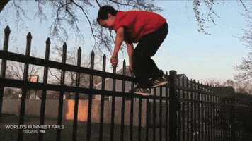 on the fence world's funniest fails GIF by World’s Funniest