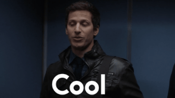 Celebrity gif. Andy Sandberg stands in an elevator and awkwardly looks around as he says, “cool cool cool, no doubt, no doubt,” then clicks his tongue to fill the silence.