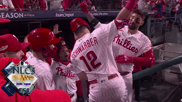 High Five Kyle Schwarber GIF by MLB