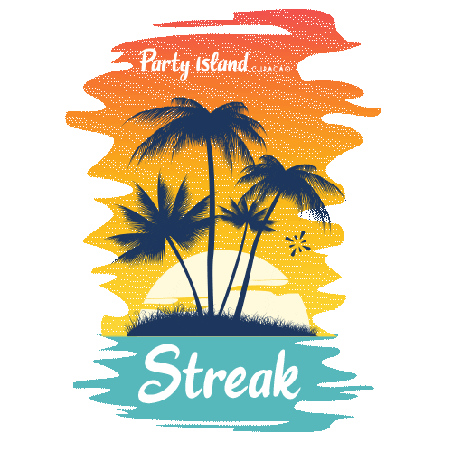 Caribbean Streak Sticker by Party Island Curacao