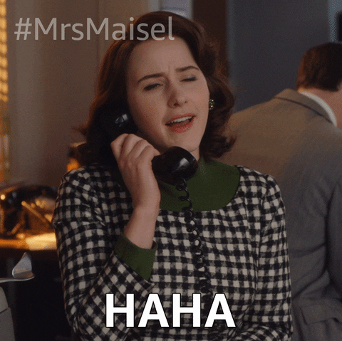 Rachel Brosnahan Lol GIF by The Marvelous Mrs. Maisel
