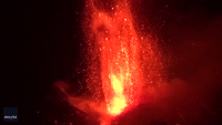 Photographer Zooms In on Shower of Lava as Etna Erupts