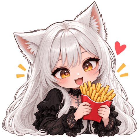 French Fries Eating Sticker