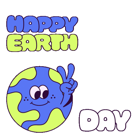 Happy Planet Earth Sticker by Mat Voyce