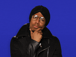 Celebrity gif. Nick Cannon rubs his chin as if he is pondering something interesting.