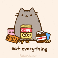 Giphy - Cat Eat GIF by Pusheen