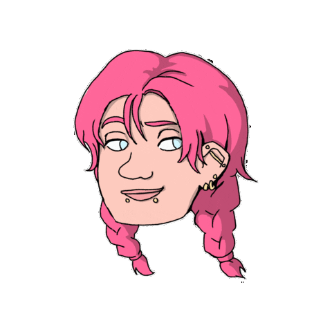 Pink Hair Piercing Sticker by Nuorten mielenterveysseura Yeesi ry