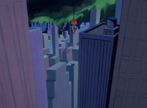 Image result for Spider-Man swinging cartoon GIF