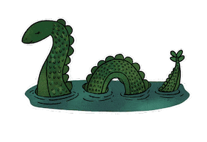 Loch Ness Monster Sticker by Matilda Mann
