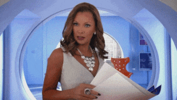 TV gif. Vanessa Williams, as Wilhelmina in Ugly Betty gives us a shocked and disgusted look before walking away with a deadpan stare.
