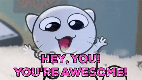 Look Here Hello GIF by Créu Cat - Find & Share on GIPHY