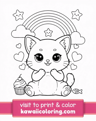 Cute Cat GIF by KawaiiColoring