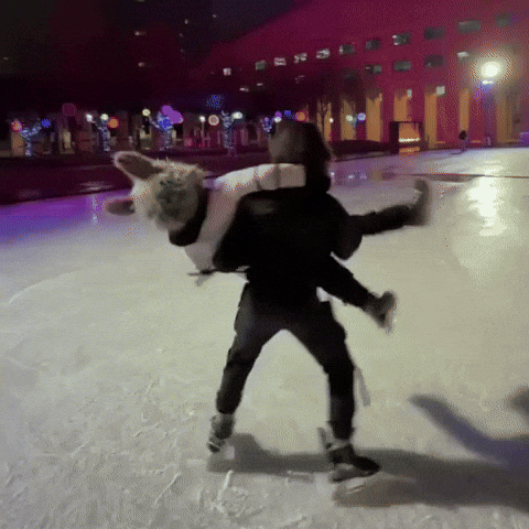 Ice Skating Biker GIF