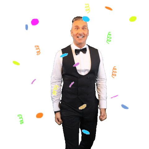 Celebrating Happy Birthday Sticker by Guido Weijers