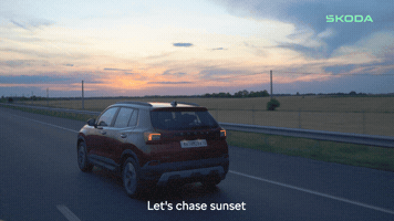 Sunset Chase GIF by Skoda India