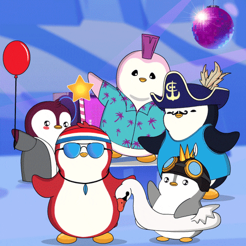 Birthday Party Dancing GIF by Pudgy Penguins