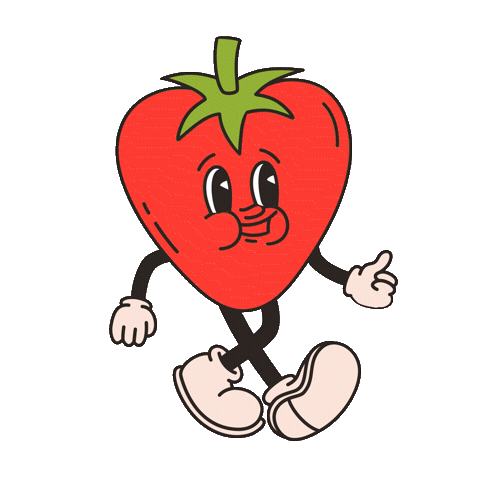 Fruit Strawberry Sticker by Dokuru