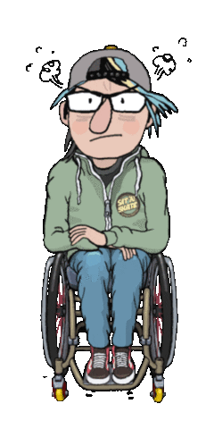 Angry Wheelchair Sticker by sitnskate