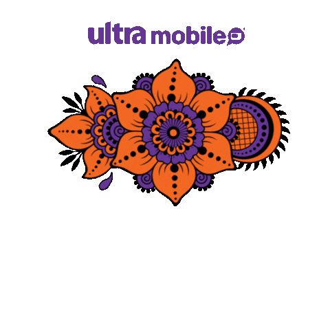Flowers Orange Sticker by Ultra Mobile