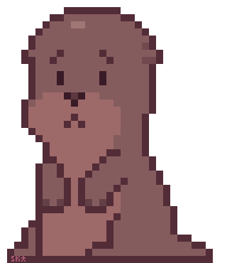 Pixel Otter Sticker