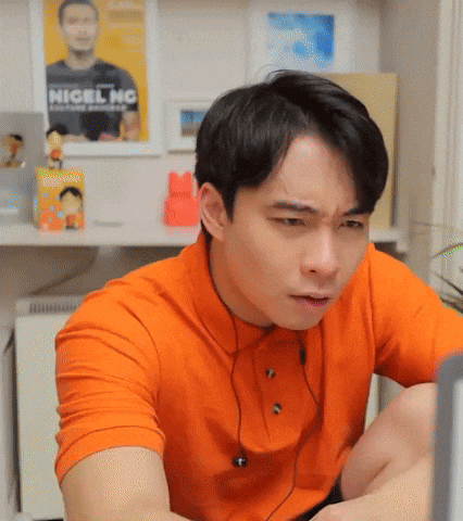 Celebrity gif. Nigel Ng as Uncle Roger leans in and squints at a screen. He pulls back looking utterly confused as we cut in closer on his face. He says, "Wait what?" 